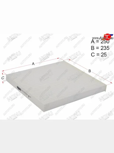 Фильтр салона HOSU CITROEN Jumper ( 250,  290) (2006-2022), CITROEN Jumpy (2004-2022), Fiat Ducato ( 250,  290) (2006-2025), Peugeot Boxer ( 250,  290) (2006-2025)