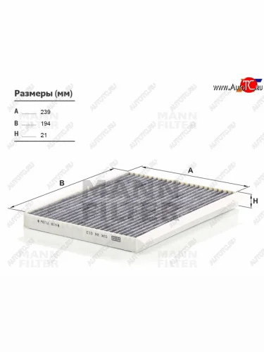 Фильтр салона MANN Hyundai Creta ( GS,  SU) (2015-2022), Hyundai Elantra ( XD,  MD,  AD,  CN7) (2008-2025), Hyundai I30 ( FD,  2 GD,  3 PD) (2010-2020), KIA Ceed ( 2 JD,  3 CD) (2012-2025), KIA Cerato ( 3 YD,  4 BD) (2013-2025)