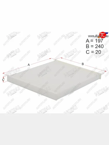 Фильтр салона HOSU Hyundai Accent  3 MC (2005-2011), Hyundai Elantra ( HD,  XD,  MD,  AD,  CN7) (2006-2025), KIA Ceed ( 2 JD,  3 CD) (2012-2025), KIA Cerato ( 3 YD,  4 BD) (2013-2025)