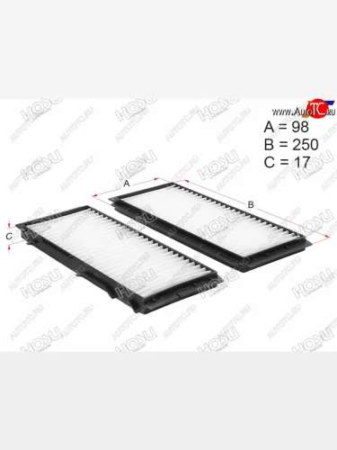 Фильтр салона HOSU Mazda 3/Axela  BL (2009-2013) дорестайлинг седан, дорестайлинг, хэтчбэк 5 дв., рестайлинг седан, рестайлинг, хэтчбэк