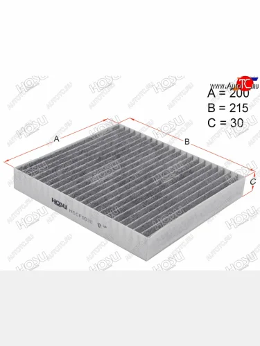 Фильтр салона угольный HOSU Mitsubishi Lancer  10 CY (2007-2017), Mitsubishi Outlander  CW0W (2005-2012), Peugeot 4007 (2007-2012)