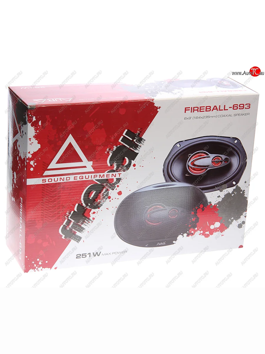 Колонки коаксиальные (3-х полосные, Ø6х9 (16х23см), 121 ВТ) AURA FIREBALL-693 Ford Fiesta 3 хэчбэк 3 дв. (1989-1996)  в Керчи Республика Крым