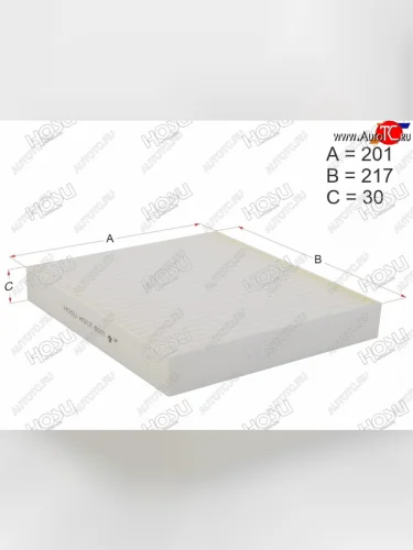 Фильтр салона HOSU Mitsubishi Lancer  10 CY (2007-2017), Mitsubishi Outlander ( CU,  CW0W,  GF) (2003-2022), Peugeot 4007 (2007-2012)