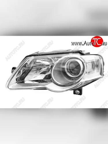 Левая фара (c электрокорректором, линзован) DEPO Volkswagen Passat B6 седан (2005-2011)