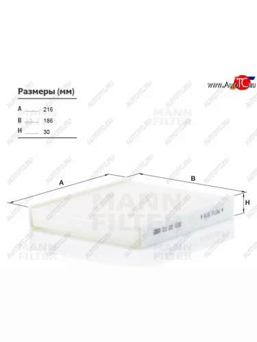 Фильтр салона MANN Lexus RX  200T (2015-2017), Lexus RX350  AL20 (2015-2019), Toyota C-HR  NGX10, ZGX10 (2016-2025), Toyota Prius  XW50 (2015-2025)