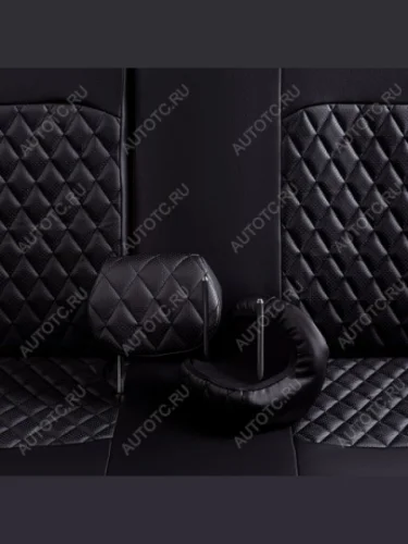 Комплект чехлов для сидений (РЗСиС 60/40+подлок. 2П Илана+Орегон) ТУРИН ст РОМБ Lord Autofashion (черный, вставка черная, строчка черная) SSANGYONG Rexton Y250 (2006-2012)