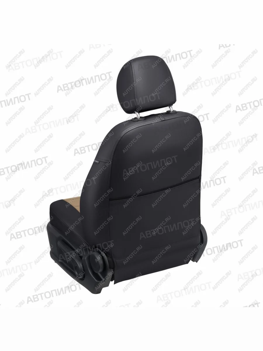 Чехлы на сиденья Экокожа (раздел. 40/60 + вырез под подлокот. экокожа) Автопилот  Mazda 3/Axela BK дорестайлинг, хэтчбэк (2003-2006) (черный/темно-бежевый)  в Перми Пермском крае