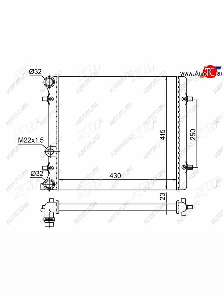 Радиатор SAT Seat Leon 1M хэтчбэк 5 дв. (1998-2006)  в Керчи Республика Крым