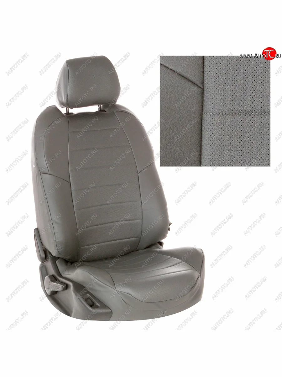  Чехлы сидений (экокожа) Автопилот  Fiat Fullback (2016-2018), Mitsubishi L200 (2015-2019) (серый)  в Самаре Самарской области