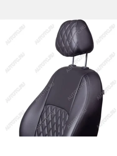 Комплект чехлов для сидений (РЗС 60/40 2П Илана+Орегон ) ТУРИН ст РОМБ Lord Autofashion (черный, вставка черная, строчка черная) Geely MK (2006-2015)