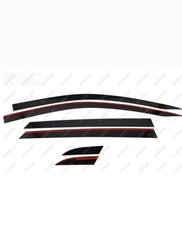 Дефлекторы окон 2D Стрелка11 (черные) Changan CS55 Plus (2021-2025)