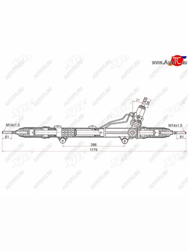 Рейка рулевая без датчика SAT Mercedes-Benz ML class W164 рестайлинг (2008-2011)