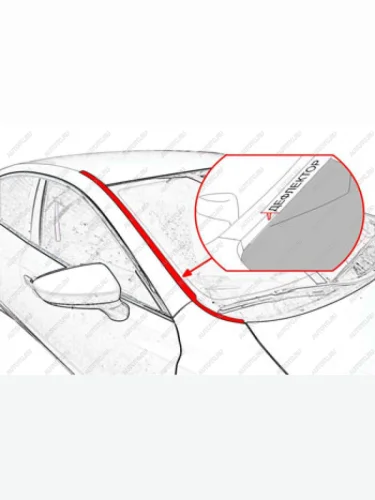 Водостоки лобового стекла (с рейлингами) Стрелка11  (черные) Mazda CX-4 рестайлинг (2019-2025)