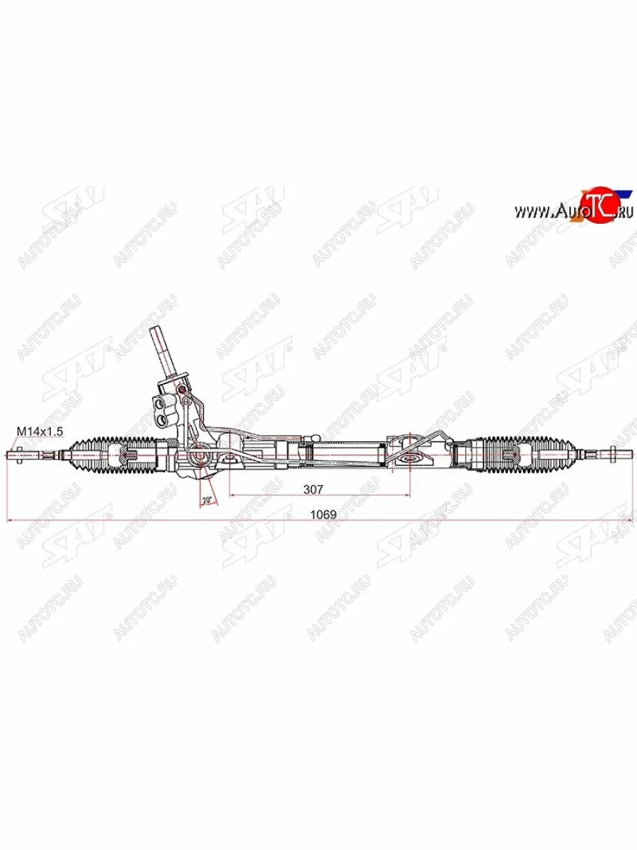 Рейка рулевая LHD SAT Renault Duster HS дорестайлинг (2010-2015)  в Самаре Самарской области