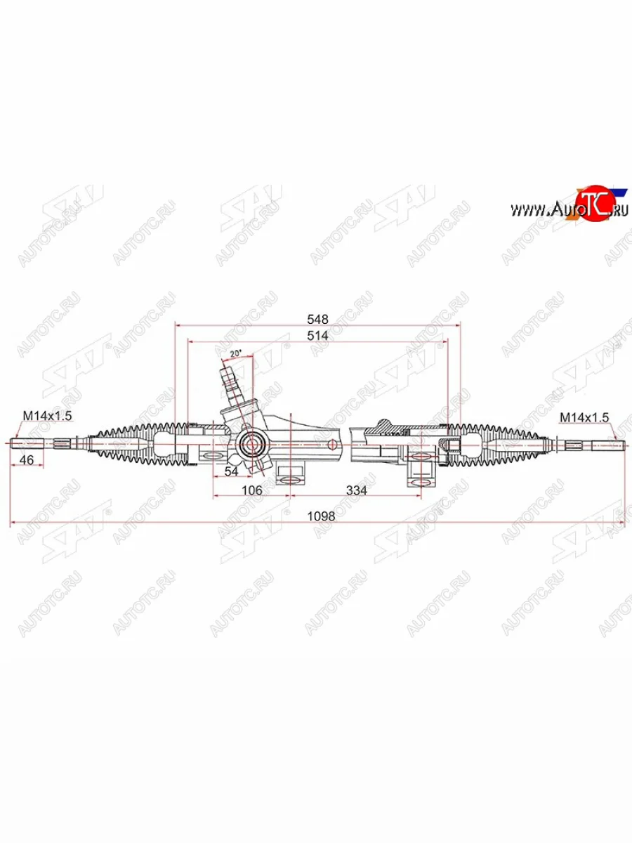 Рейка рулевая электрическая D=14 LHD SAT Toyota Corolla E120 хэтчбек 5 дв. дорестайлинг (2000-2004)  в Самаре Самарской области