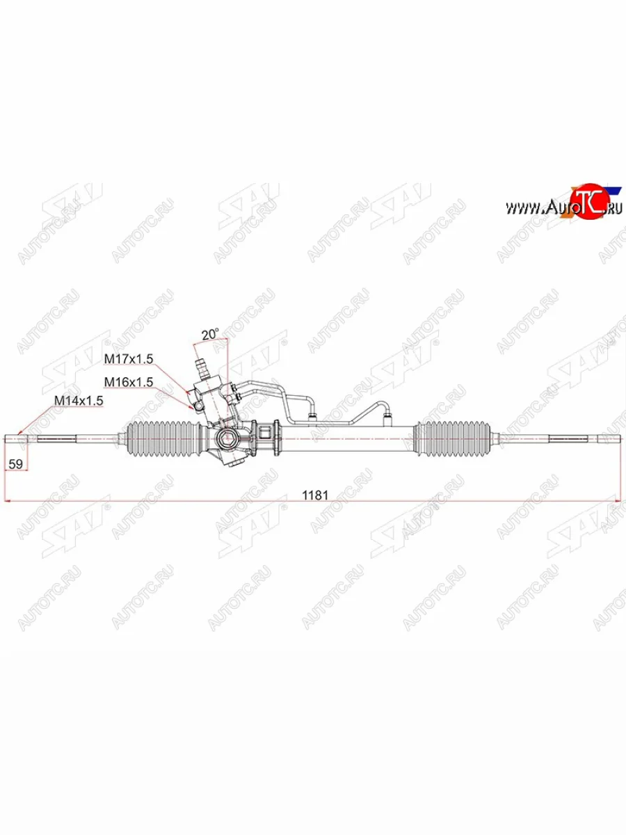 Рейка рулевая LHD SAT Toyota Corolla E110 седан дорестайлинг (1991-1995)  с доставкой в г. Керчь