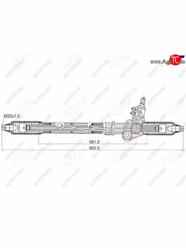 Рейка рулевая RHD SAT Toyota Land Cruiser Prado  J90 (1996-2002) 3 дв. дорестайлинг, 5 дв. дорестайлинг, 3 дв. рестайлинг, 5 дв. рестайлинг