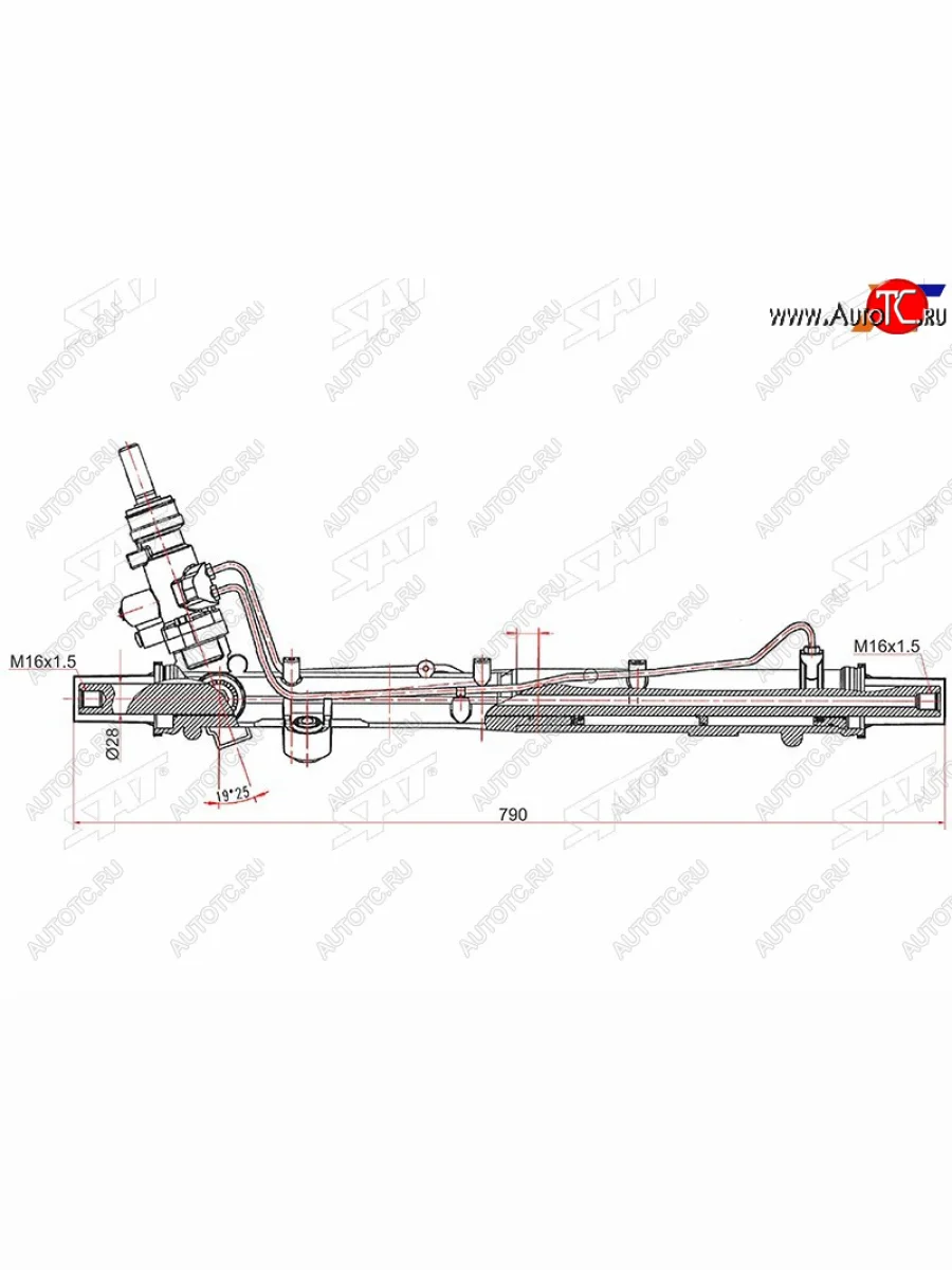 Рейка рулевая LHD SAT Volkswagen Transporter T5 дорестайлинг (2003-2009)  в Самаре Самарской области