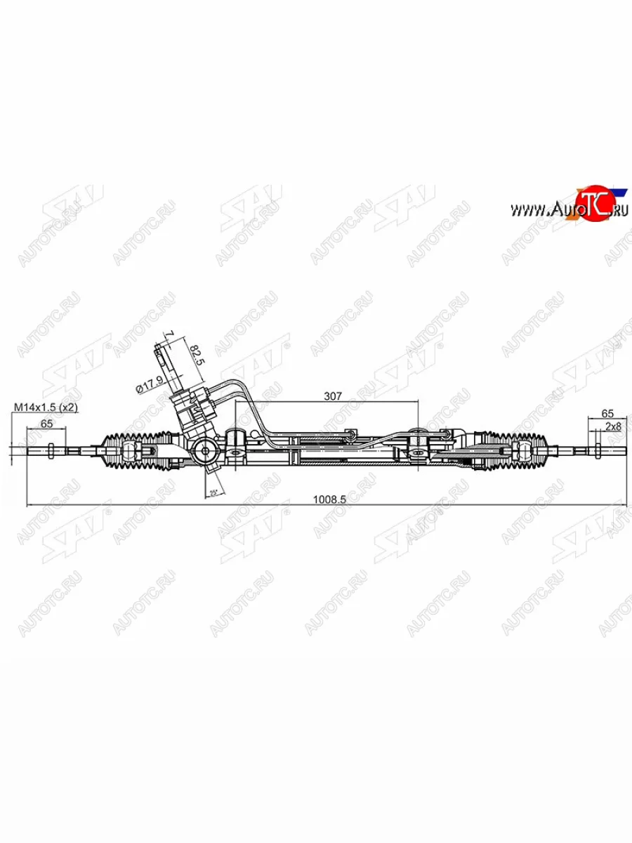 Рейка рулевая с ГУР LHD SAT Renault Logan 2 дорестайлинг (2014-2018)  в Перми Пермском крае