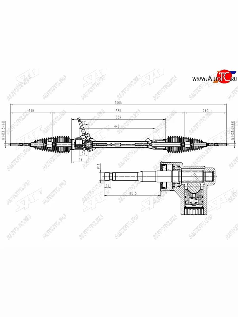 Рейка рулевая LHD SAT Toyota Yaris XP90 дорестайлинг, хэтчбэк 3 дв. (2005-2008)  в Самаре Самарской области
