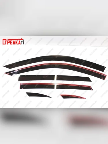 Дефлекторы окон 2D Стрелка11 (черные) Changan UNI-K (2020-2025)