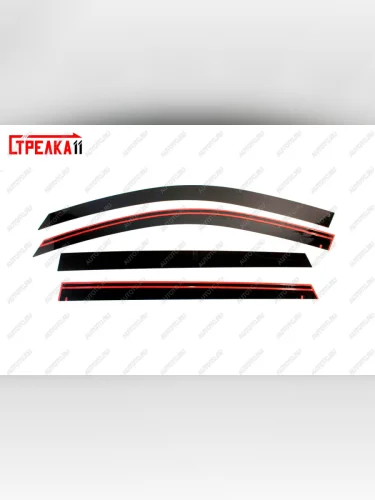 Дефлекторы окон 2D Стрелка11 (черные) Chery Tiggo 4 1-ый рестайлинг (2018-2023)