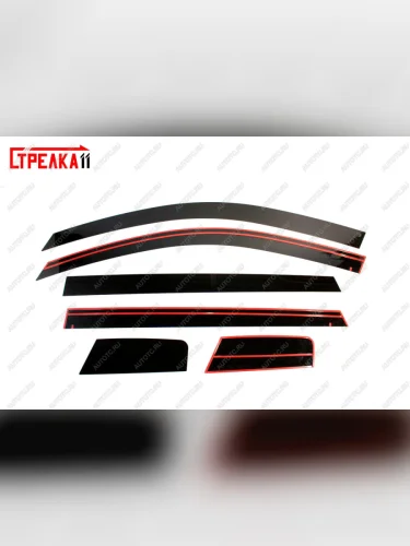 Дефлекторы окон 2D Стрелка11 (черные) Chery Tiggo 4 1-ый рестайлинг (2018-2023)