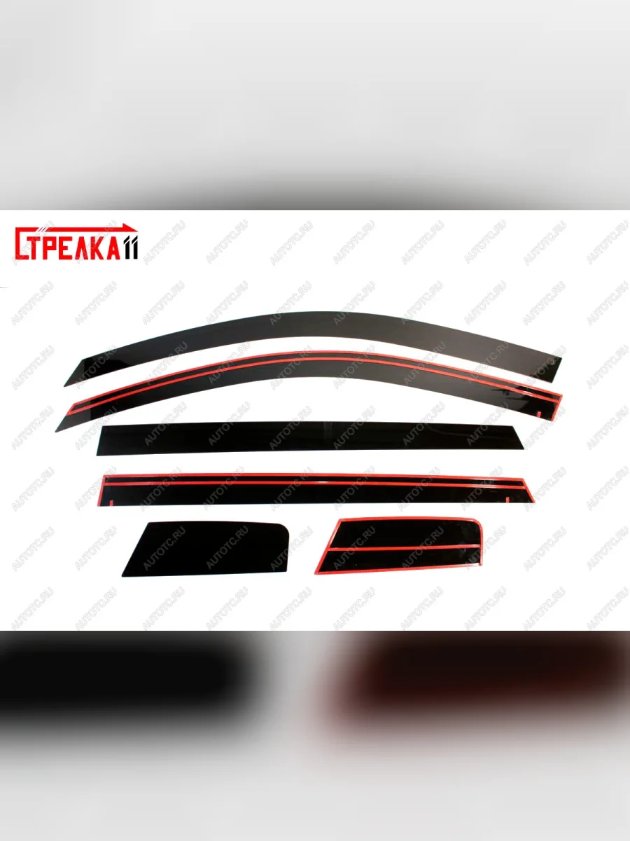 Дефлекторы окон 2D Стрелка11 Chery Tiggo 4 1-ый рестайлинг (2018-2023) (черные)  в Воронеже Воронежской области