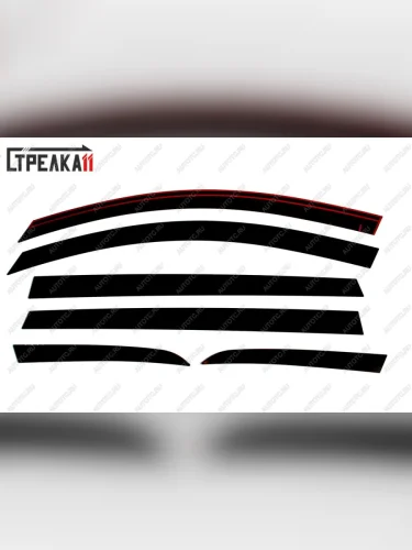 Дефлекторы окон 2D Стрелка11 (черные) Chery Tiggo 8 PRO (2021-2025)