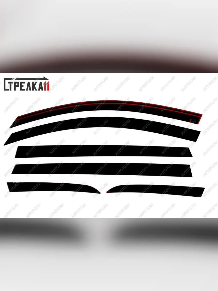 Дефлекторы окон 2D Стрелка11 Chery Tiggo 8 PRO (2021-2025) (черные)  в Керчи Республика Крым