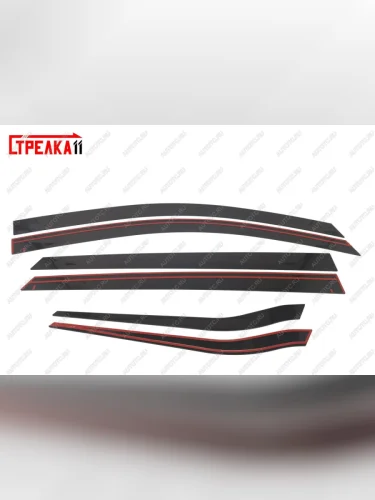 Дефлекторы окон 2D Стрелка11 (черные) Chevrolet Captiva CN202S дорестайлинг (2018-2025)
