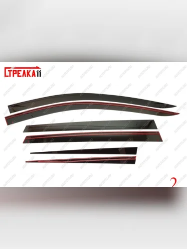 Дефлекторы окон 2D Стрелка11 (черные) FAW Bestune T55 (2021-2025)
