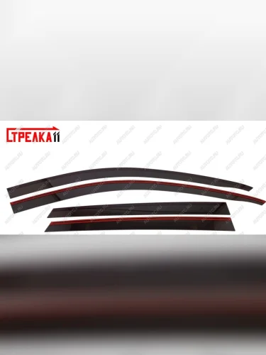 Дефлекторы окон 2D Стрелка11 (черные) Geely Tugella FY11,HPBA4 дорестайлинг (2019-2023)