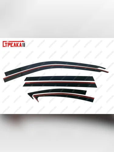 Дефлекторы окон 2D Стрелка11 (черные) Haval F7  дорестайлинг (2018-2022)
