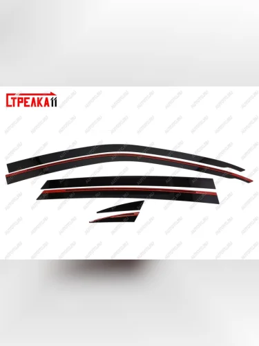 Дефлекторы окон 2D Стрелка11 (черные) Haval F7x дорестайлинг (2019-2022)
