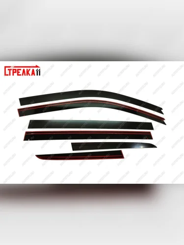 Дефлекторы окон 2D Стрелка11 (черные) Haval H9 1-ый рестайлинг (2017-2019)