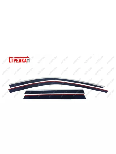 Дефлекторы окон 2D с хром накладками Стрелка11 (черные) BMW X3 G01 дорестайлинг (2017-2021)