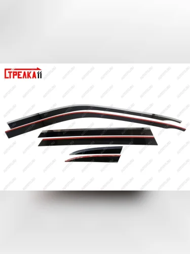 Дефлекторы окон 2D с хром накладками Стрелка11 (черные) BMW X5 E70 дорестайлинг (2006-2010)