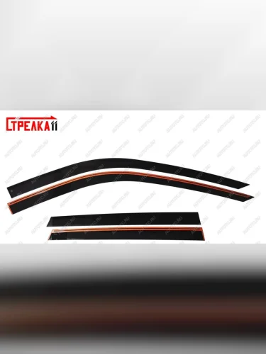 Дефлекторы окон 2D Стрелка11 (черные) Changan CS35 Plus дорестайлинг (2018-2022)