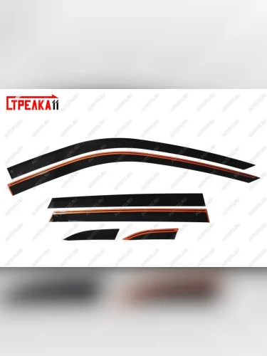 Дефлекторы окон 2D Стрелка11 (черные) Changan CS35 Plus дорестайлинг (2018-2022)