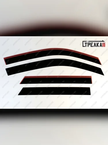 Дефлекторы окон 2D Стрелка11 (черные) Changan CS55 дорестайлинг (2017-2018)