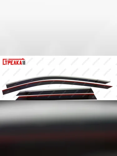 Дефлекторы окон 2D с хром накладками Стрелка11 (черные) FAW Bestune T99 рестайлинг (2023-2025)