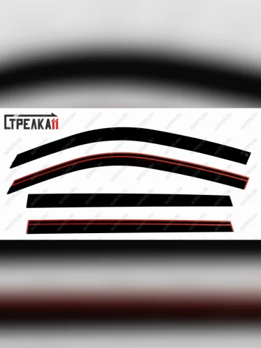 Дефлекторы окон 2D Стрелка11 (черные) Geely Atlas Pro NL3 (2019-2025)