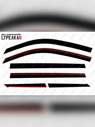 Дефлекторы окон 2D Стрелка11 (черные) Geely Atlas Pro NL3 (2019-2025)