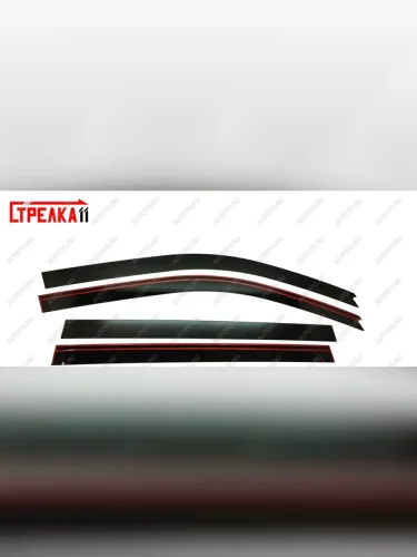 Дефлекторы окон 2D с хром накладками Стрелка11 (черные) Haval H9 1-ый рестайлинг (2017-2019)