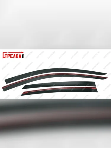 Дефлекторы окон 2D Стрелка11 (черные) Honda Accord 10 CV (2019-2022)