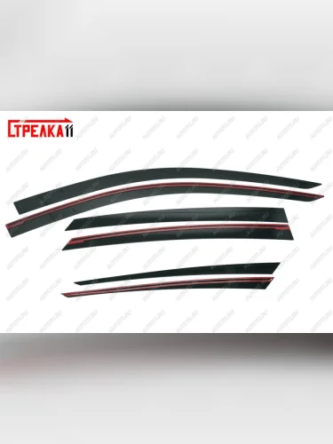 Дефлекторы окон 2D Стрелка11 (черные) Honda Accord 10 CV (2019-2022)