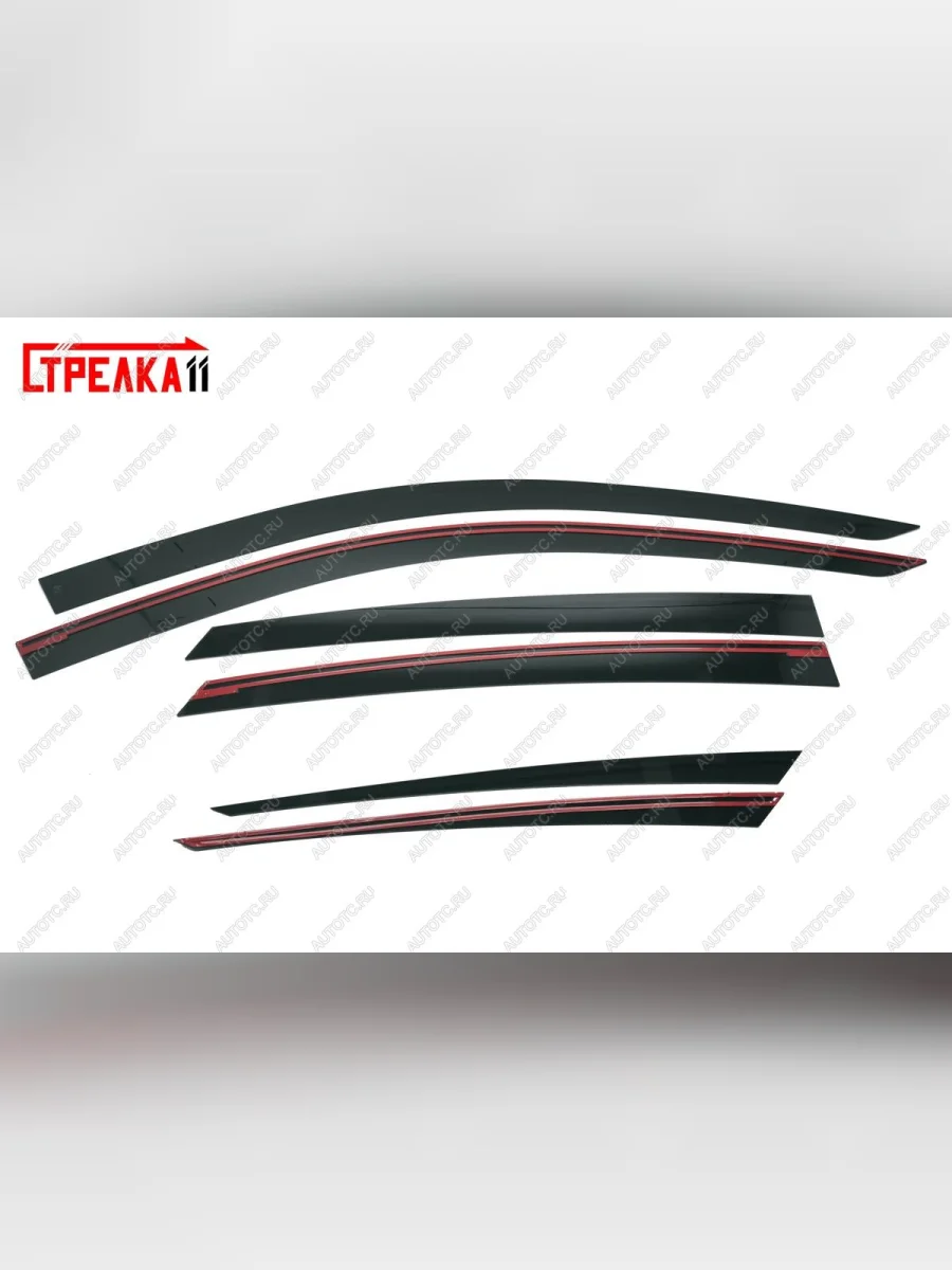 Дефлекторы окон 2D Стрелка11 Honda CR-V RM1,RM3,RM4 дорестайлинг (2012-2015) (черные)  в Воронеже Воронежской области