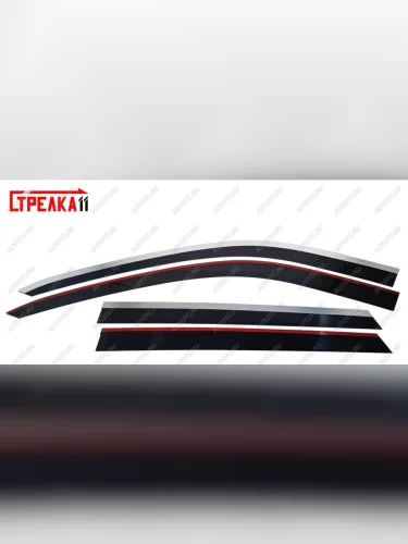Дефлекторы окон 2D с хром накладками Стрелка11 (черные) Hyundai Palisade LX2 (2018-2022)