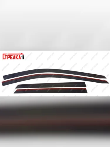 Дефлекторы окон 2D Стрелка11 (черные) Hyundai Santa Fe DM рестайлинг (2015-2019)